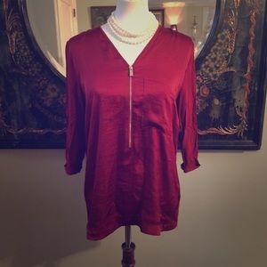 Vince Camino Burgundy Red Top